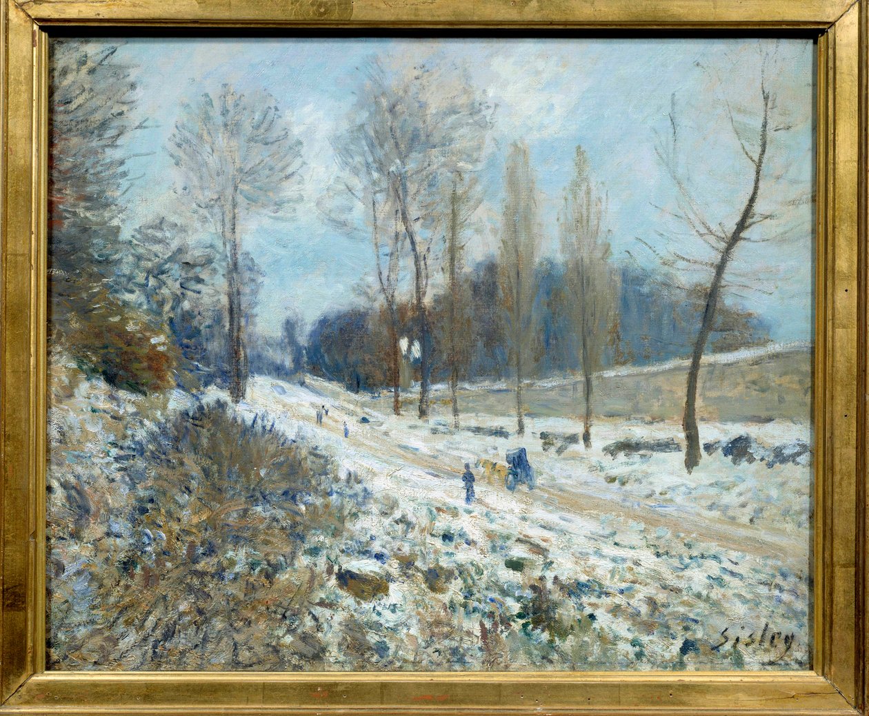 Marly'deki Côte du Coeur-Volant, kar altında boyama Alfred Sisley (1839-1899) 1877 Güneş. 0.46x0.55 m Paris, Orsay Müzesi by Alfred Sisley