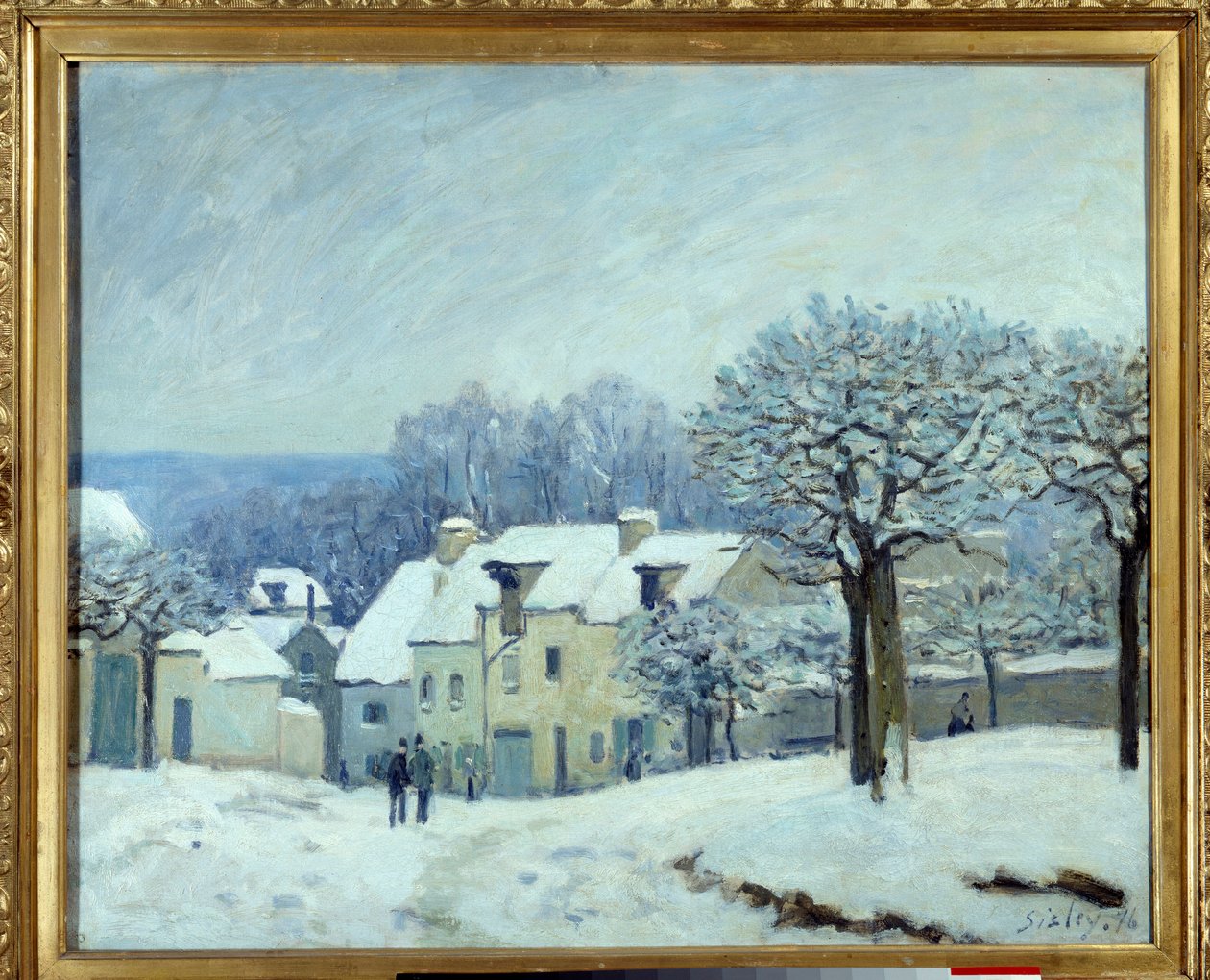 La place du kennel a Marly, Alfred Sisley (1839-1899) tarafından Kar Resminin Etkisi 1876 Dim 0.5x0.61 m Rouen, Güzel Sanatlar Müzesi by Alfred Sisley