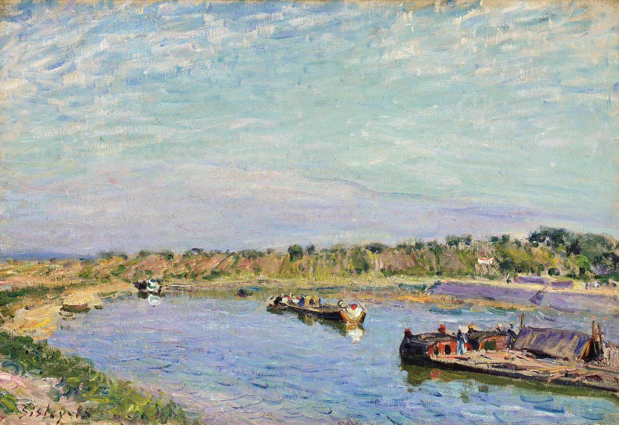 Saint Mammes Limanı, Sabah, 1885 by Alfred Sisley