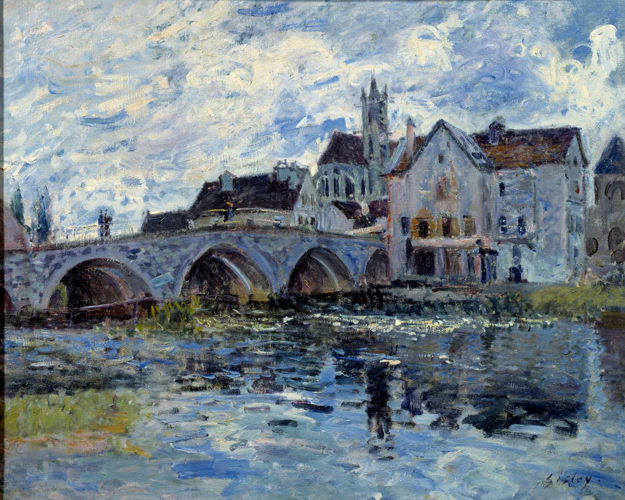 Moret Köprüsü Resmi Alfred Sisley (1839-1899) 19. yüzyıl Le Havre, Güzel Sanatlar Müzesi by Alfred Sisley