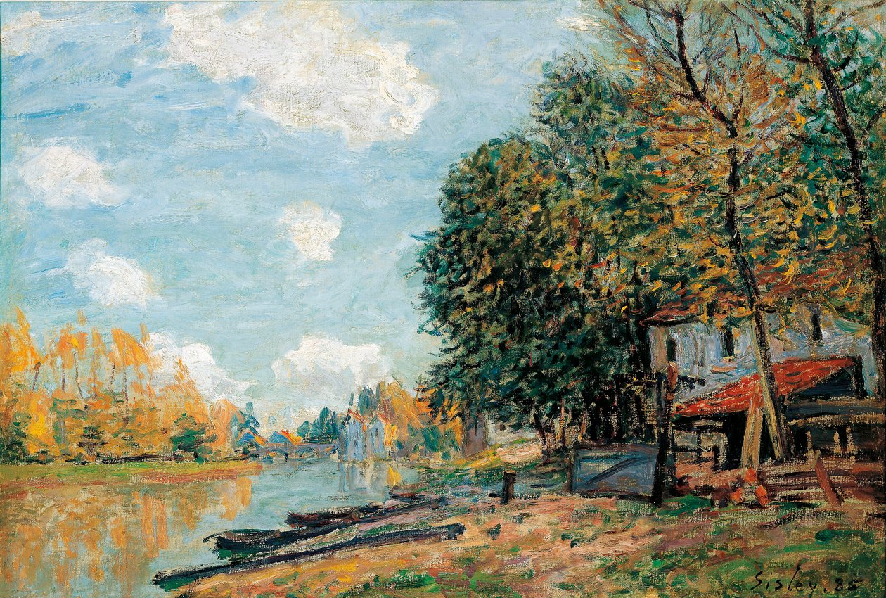 Moret, Les rives de la riviere Loing - Peinture de Alfred Sisley (1839-1899) - Moret, Loing Nehri