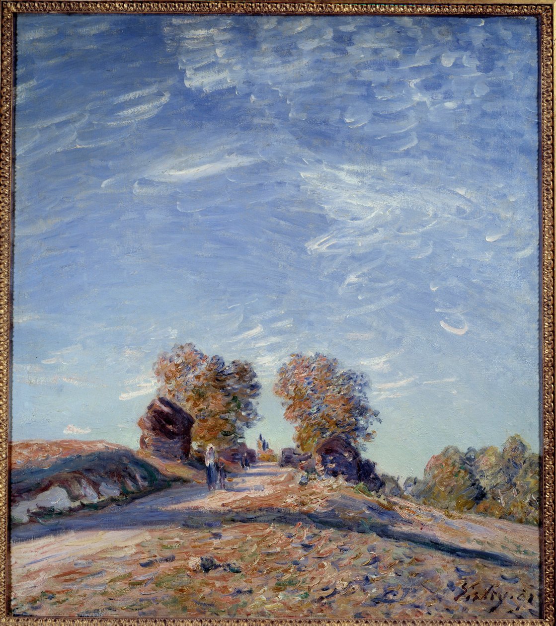 Güneşe yükselen yol. Alfred Sisley