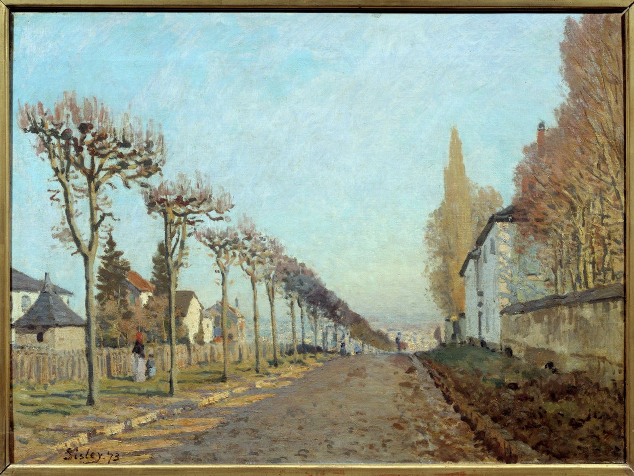 Makineye giden yol, Louveciennes. Alfred Sisley