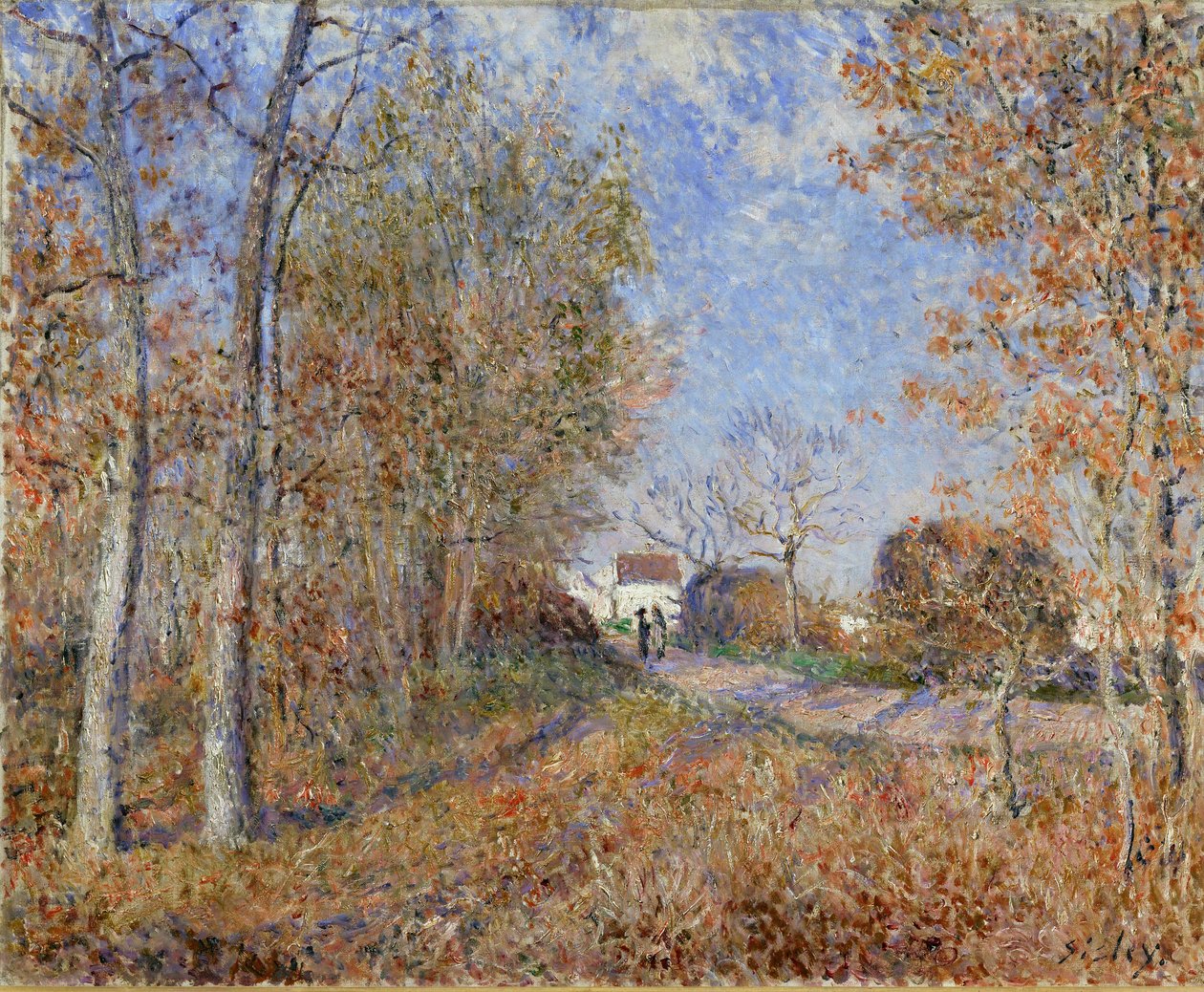 Orman sınırındaki yol by Alfred Sisley