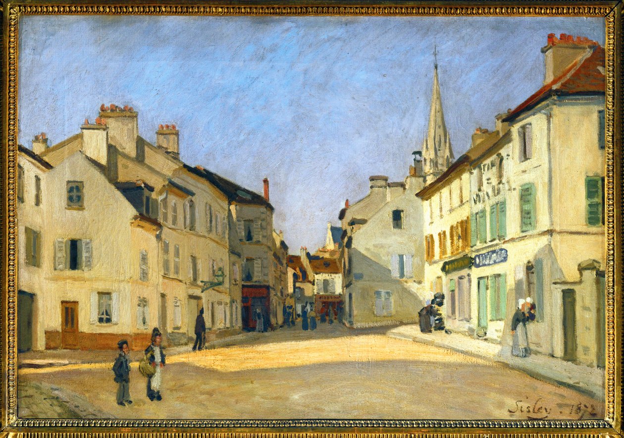 Argenteuil bölgesindeki Rue de la Chaussee by Alfred Sisley
