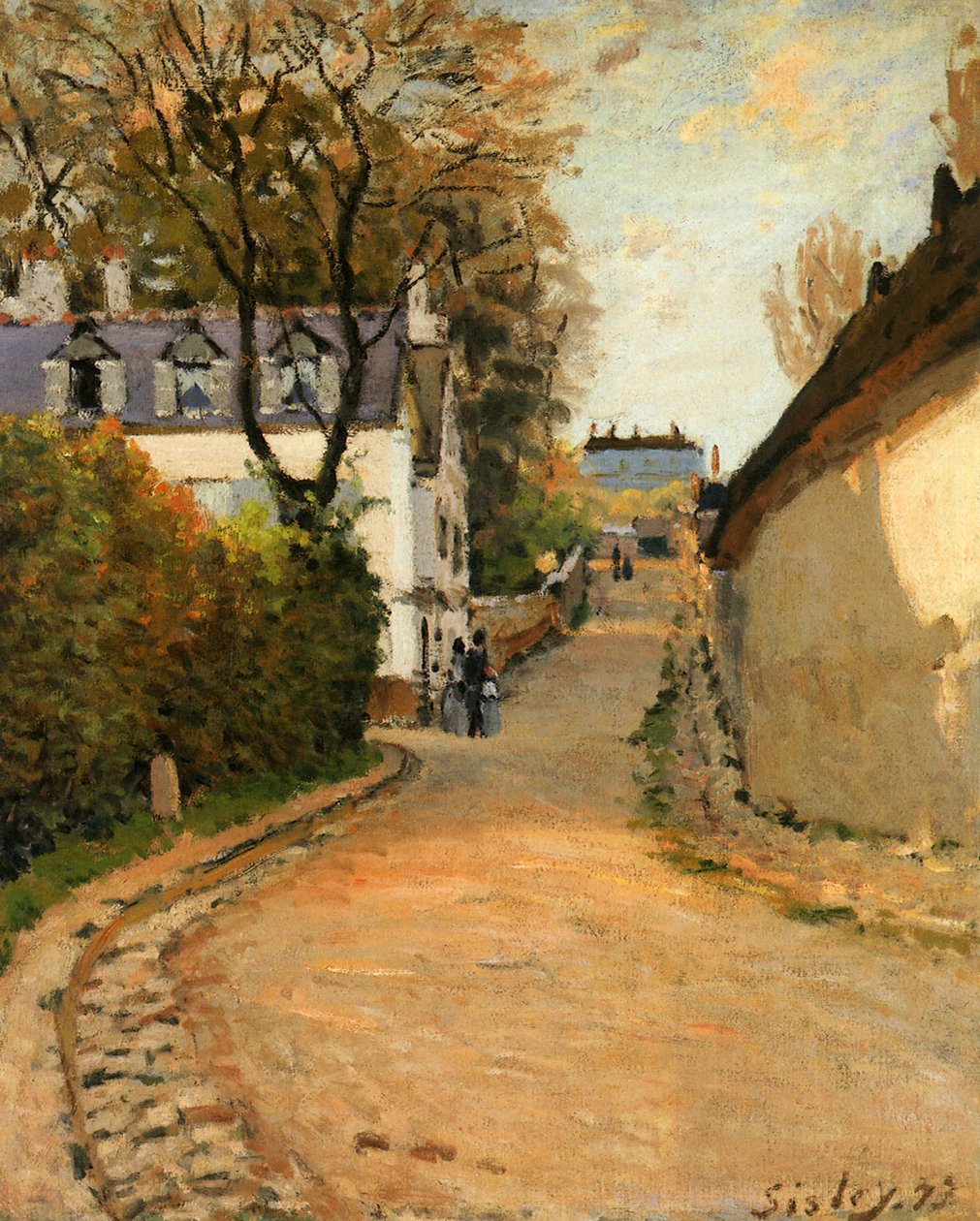 Rue de la Princesse, Louveciennes, kuzeye bakıyor, 1873 dolayları (tuval üzerine yağlı boya) by Alfred Sisley