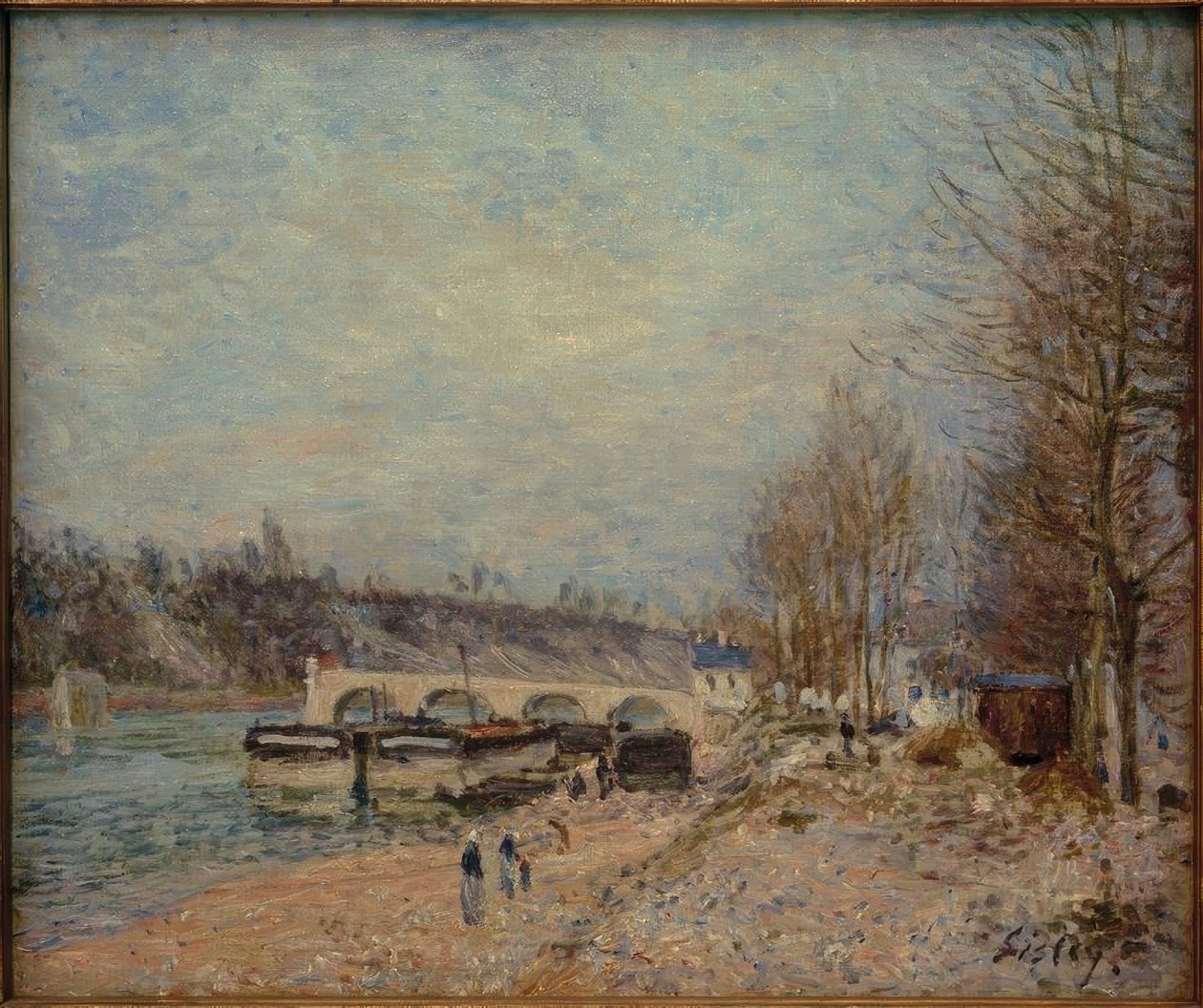 Saint-Mammès - Gri hava by Alfred Sisley