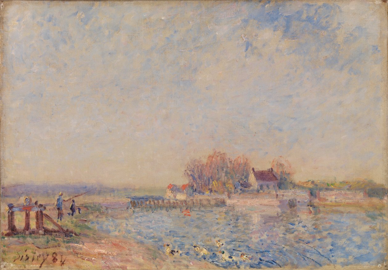 Saint Mammes-Loing Kanalı (Saint Mammes-Loing Kanalı) by Alfred Sisley