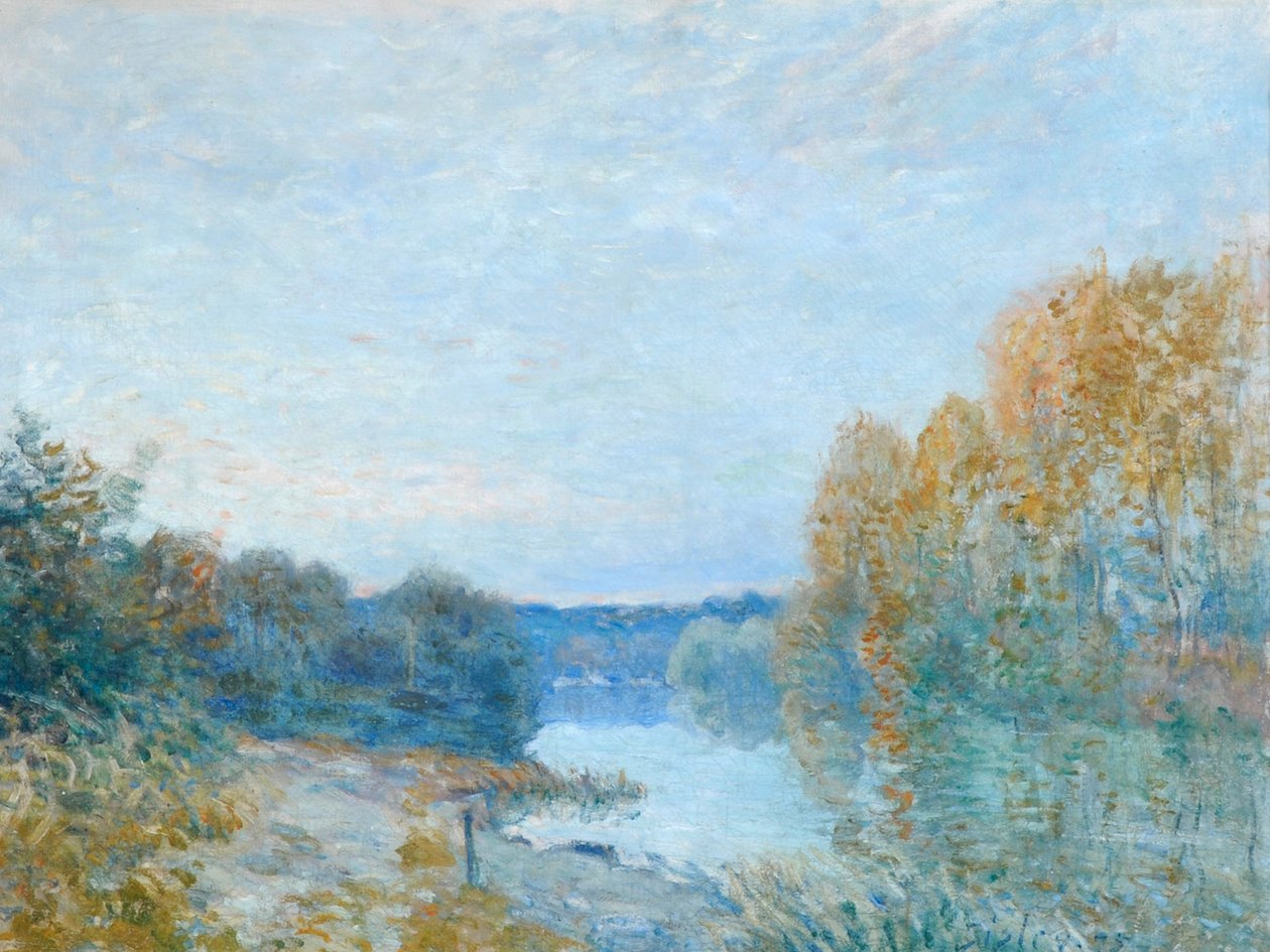 Soleil Couchant, Nehirde Bir Sonbahar Akşamı by Alfred Sisley