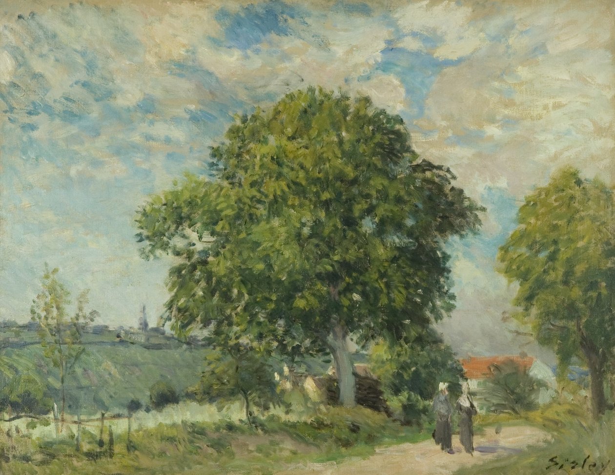 Köyün Girişi, 1880 dolayları (tuval üzerine yağlı boya) by Alfred Sisley