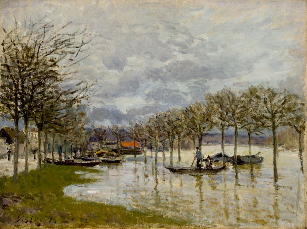 Saint-Germain Yolundaki Tufan, 1876 by Alfred Sisley