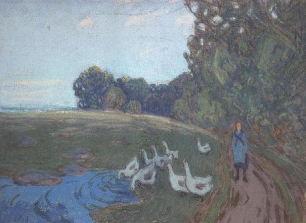 Kaz Kız, 1895 dolayları (pastel) by Alfred Sisley