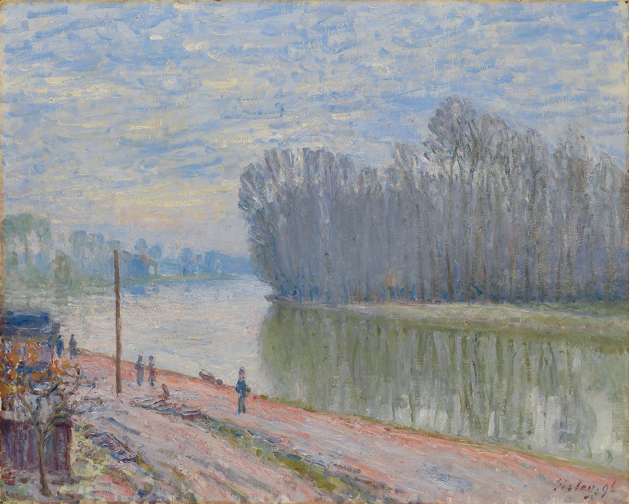 Loing Kanalı, Sabah; Canal du Loing, sabah etkisi, 1896 by Alfred Sisley
