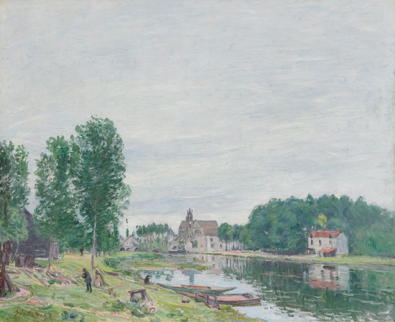 Matrat Tersanesi, Moret-Sur-Loing, Yağmurlu Hava by Alfred Sisley