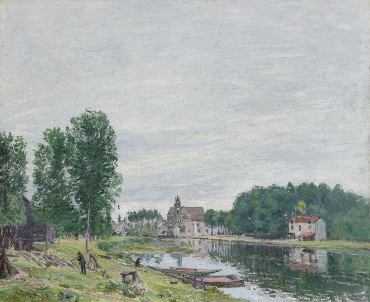 Matrat Tersanesi, Moret-Sur-Loing, Yağmurlu Hava, 1892 by Alfred Sisley