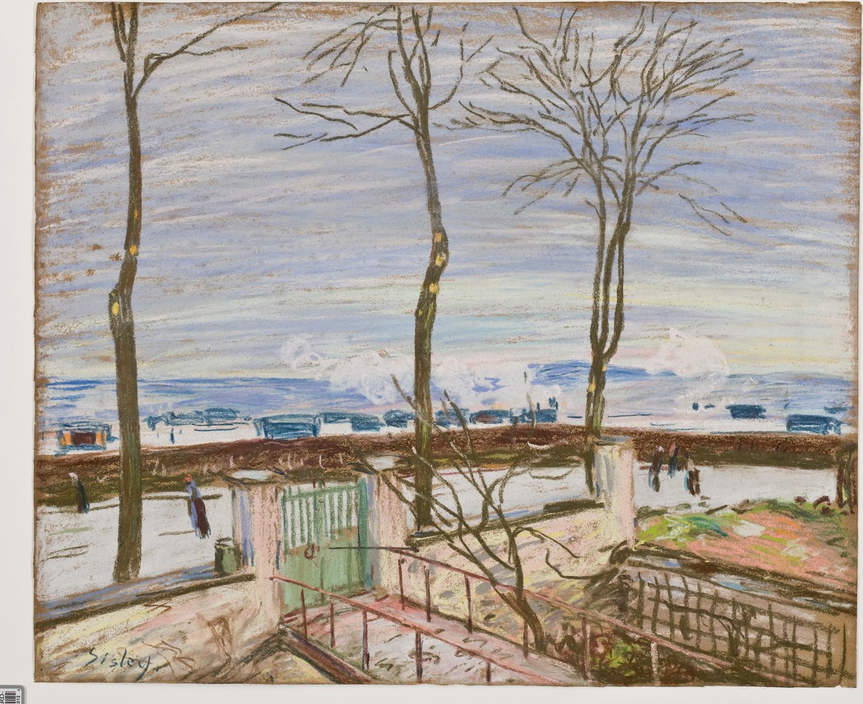 Kışın Moret Tren İstasyonu (kağıt üzerinde pastel) by Alfred Sisley