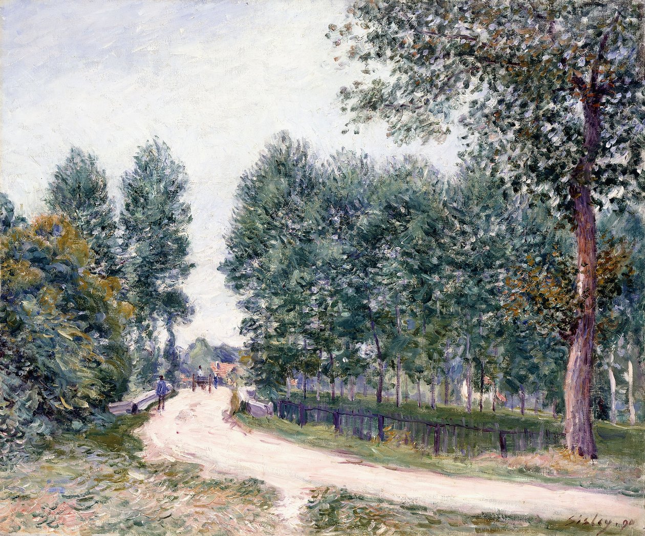 Saint-Mammes Yolu - Sabah by Alfred Sisley