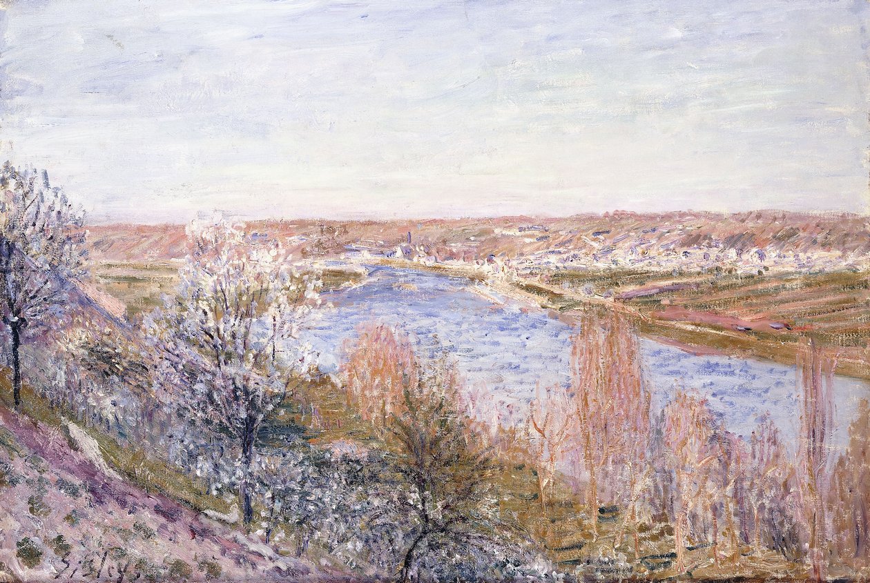 Şampanya Köyü, Gün Batımında-Nisan, 1885 by Alfred Sisley