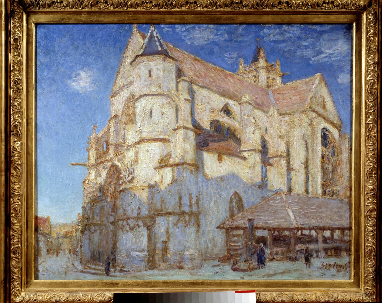 Moret Kilisesi (Moret-sur-Loing veya Moret sur Loing). Alfred Sisley