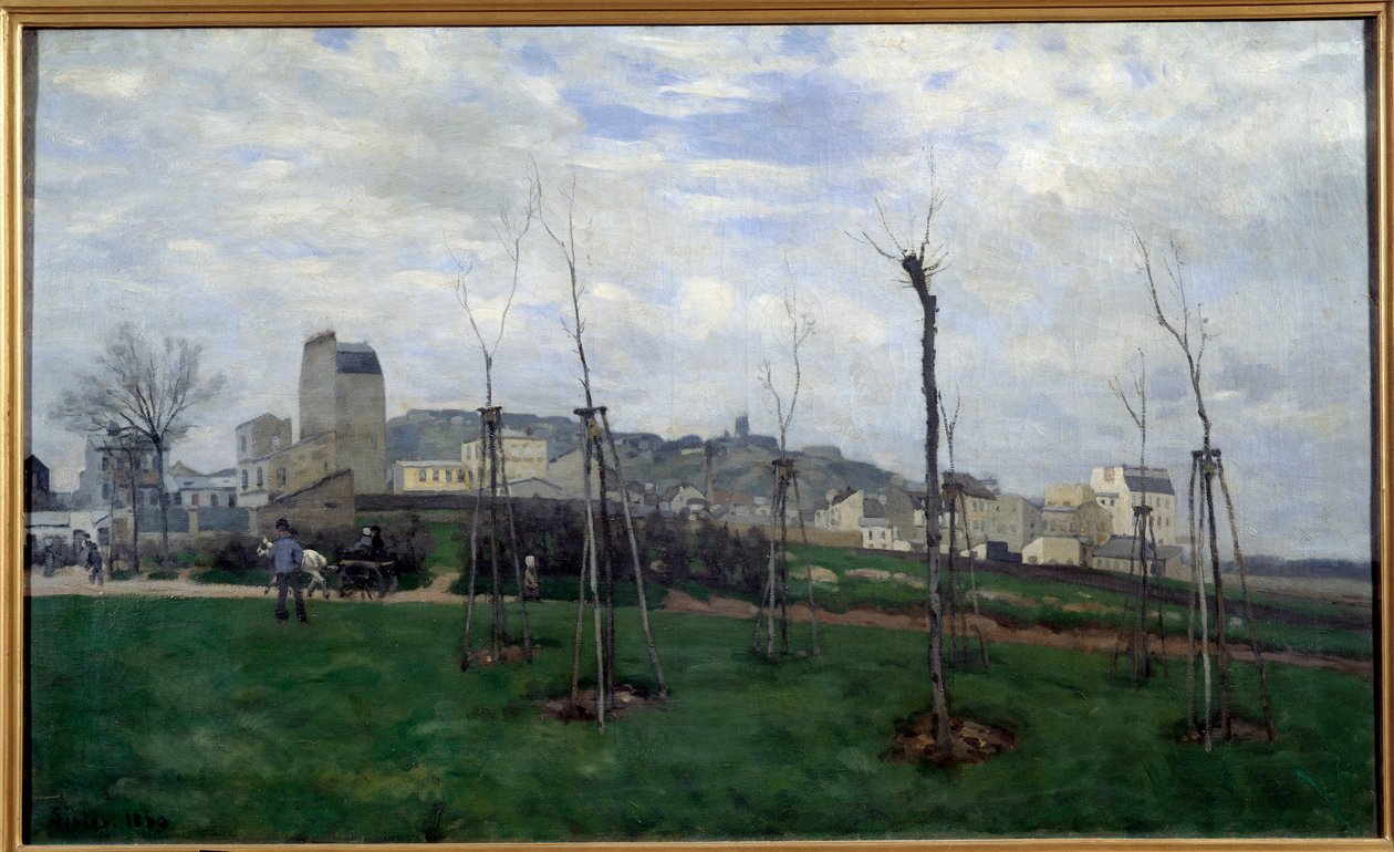 Alfred Sisley (1839-1899) 1869 Sun tarafından Batignolles Tablosunda çiçek kentinden alınan Montmartre görünümü. 0,7x1,17 m Grenoble, Güzel Sanatlar Müzesi by Alfred Sisley