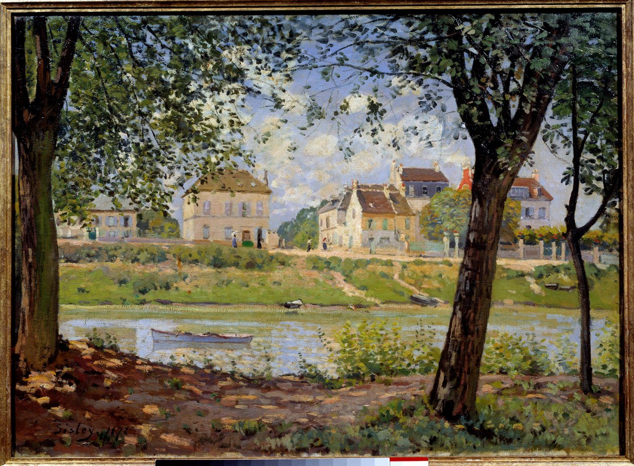 Villeneuve La Garenne veya Seine kıyısındaki köy. Alfred Sisley