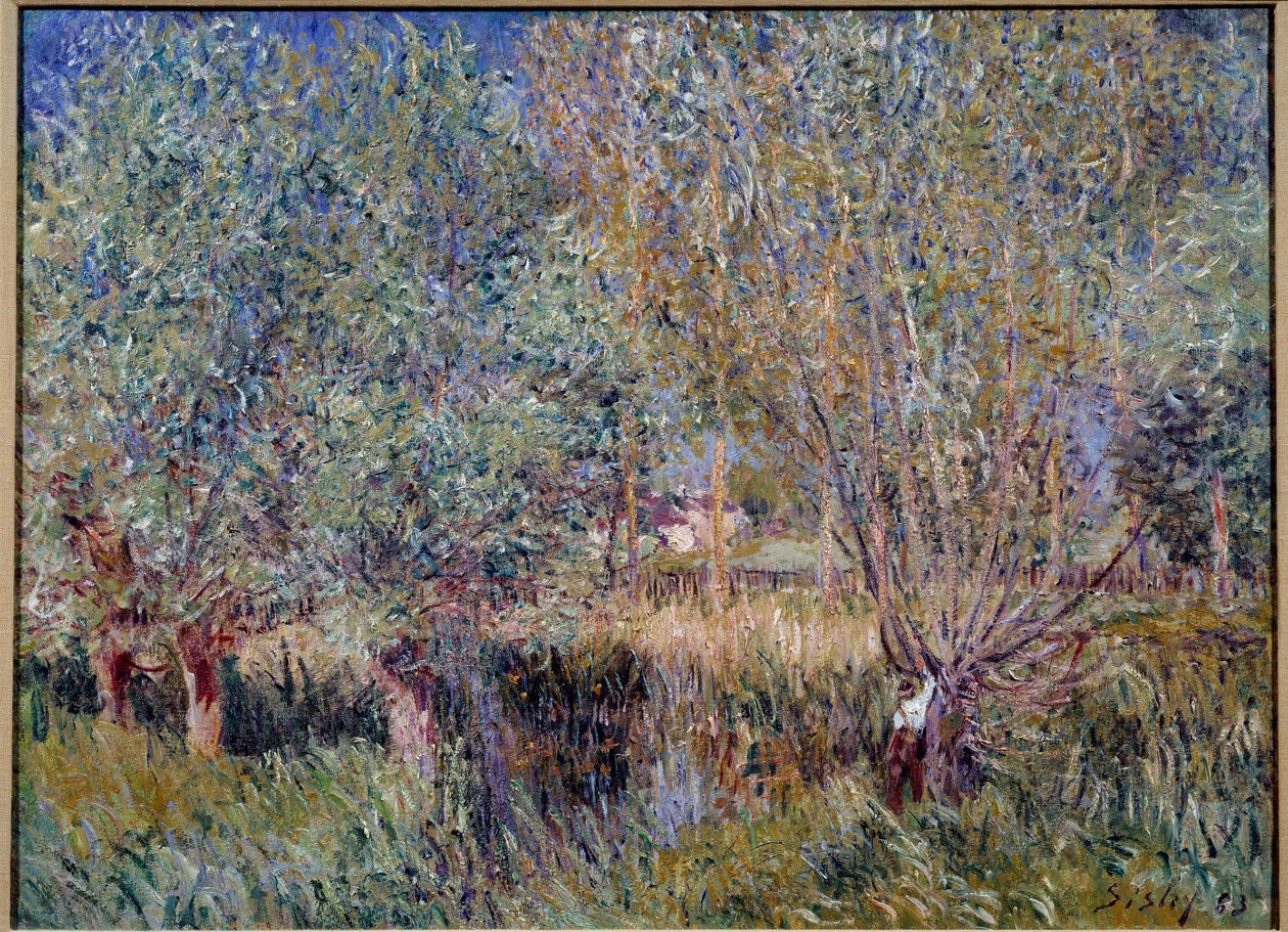 Orvanne Nehri kıyısındaki söğütler. Alfred Sisley