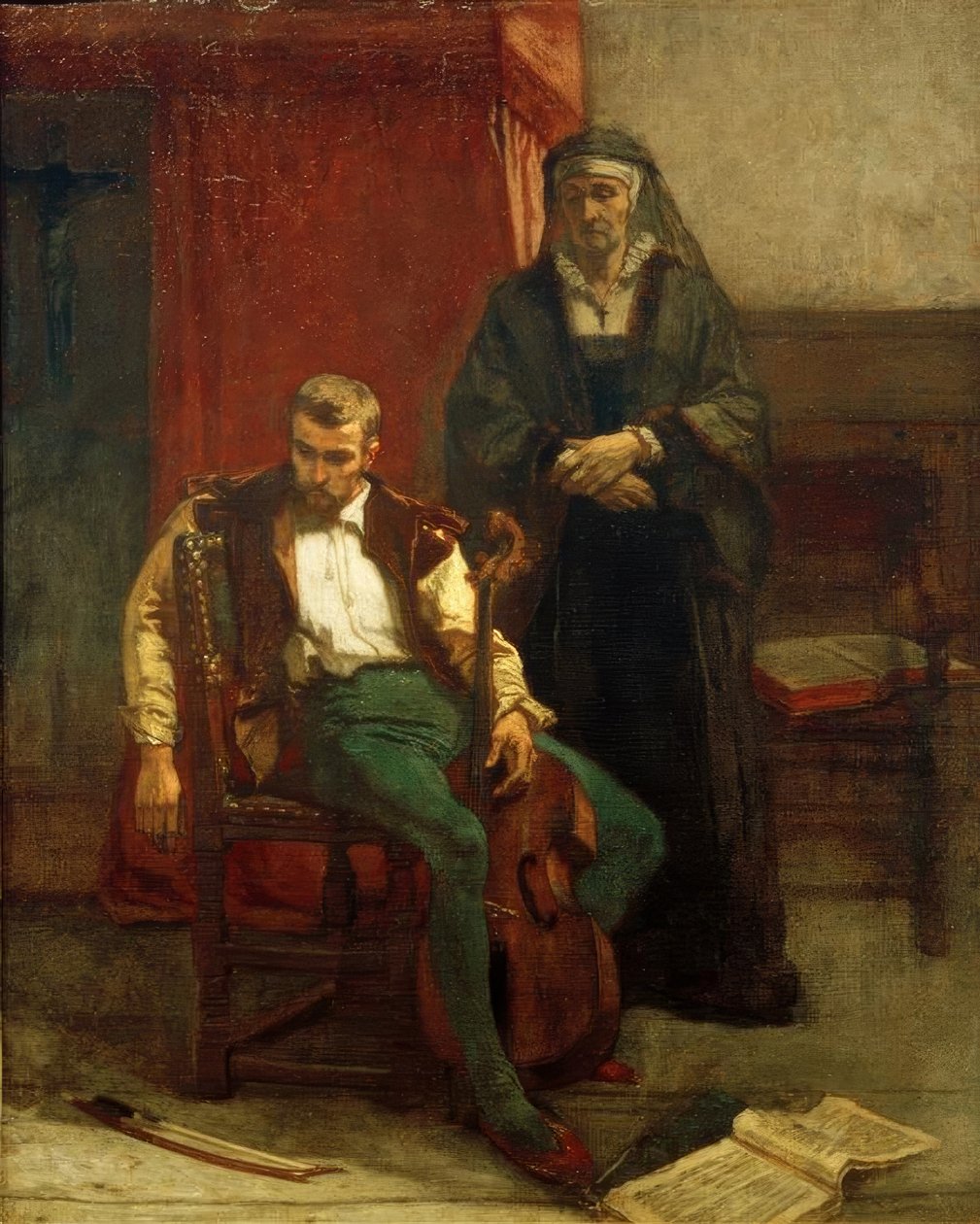 A.Stevens, (müzisyenin) karamsarlığı by Alfred Emile Stevens