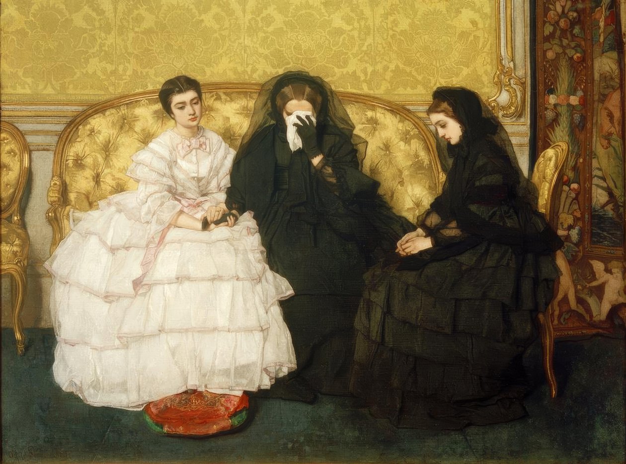 A.Stevens, Trost ve taziye ziyareti by Alfred Emile Stevens