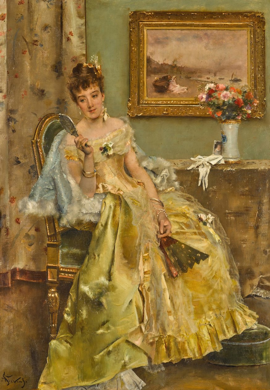 coquetry. by Alfred Emile Stevens