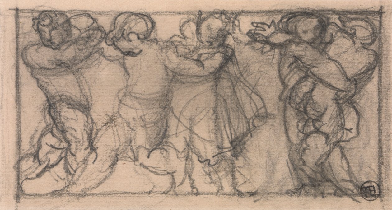 Cherubs Grubu (bir friz için tasarım?) by Alfred Emile Stevens