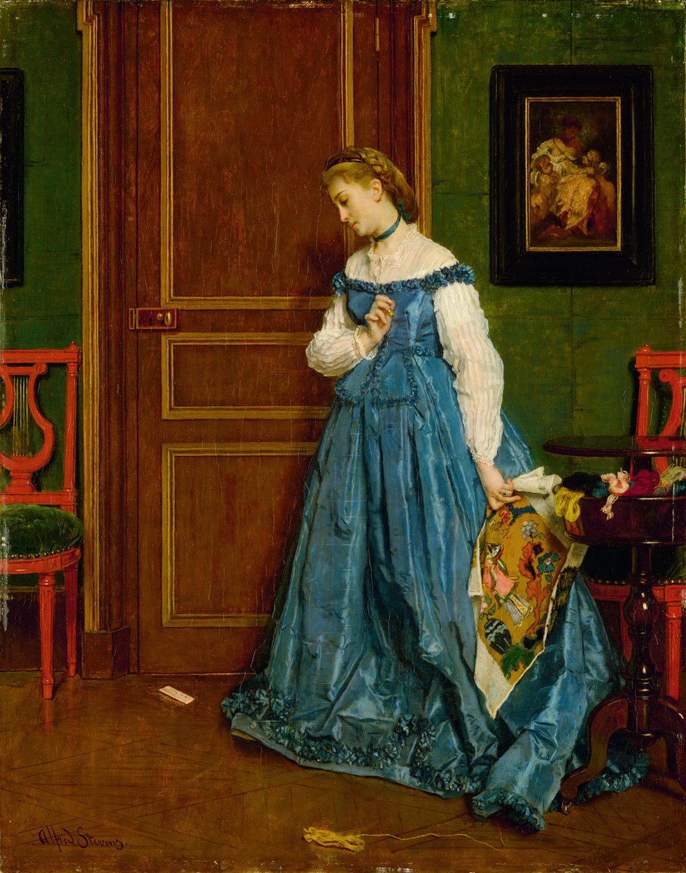 Tereddüt Madam Monteaux, c. 1867. by Alfred Emile Stevens
