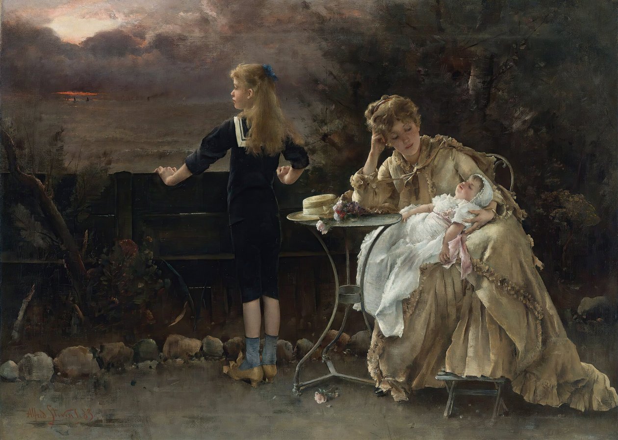 Anne ve çocukları, 1883. by Alfred Emile Stevens