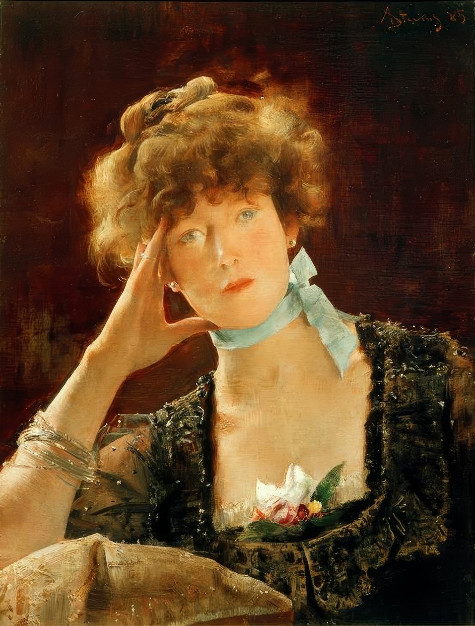 Sarah Bernhardt / Alfred Stevens tarafından resim by Alfred Emile Stevens