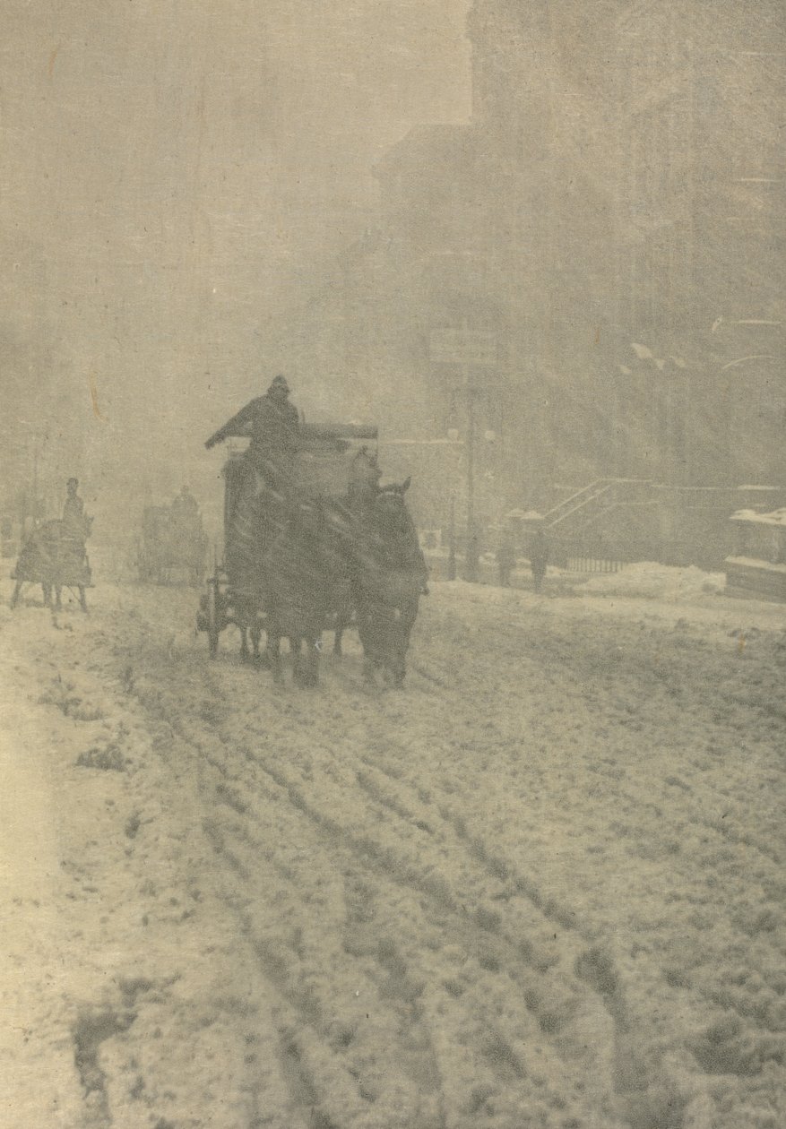 Kamera Çalışması: Kış - Beşinci Cadde, 1892. by Alfred Stieglitz