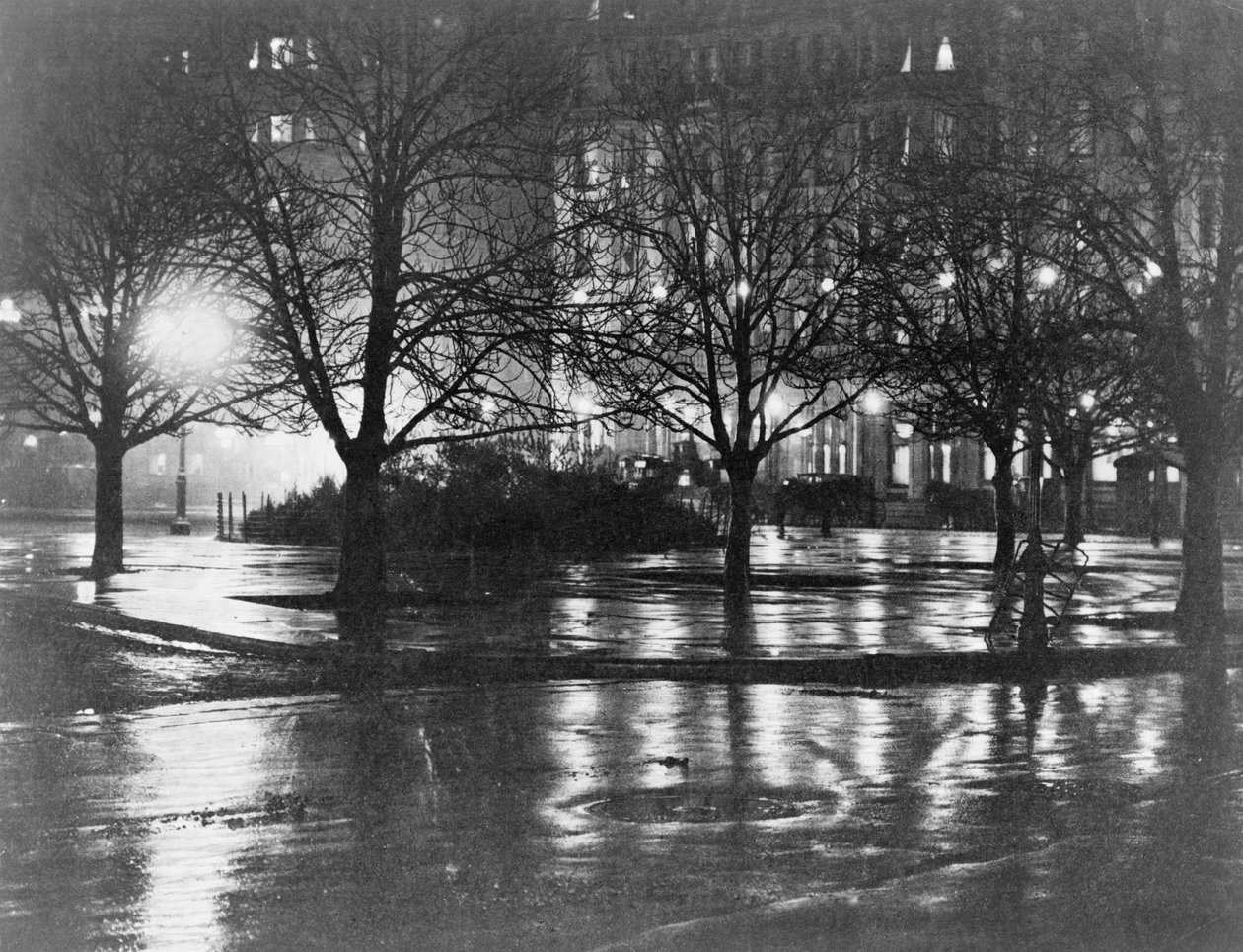 Yansımalar, gece, New York, 1898 dolayları (fotogravür) by Alfred Stieglitz