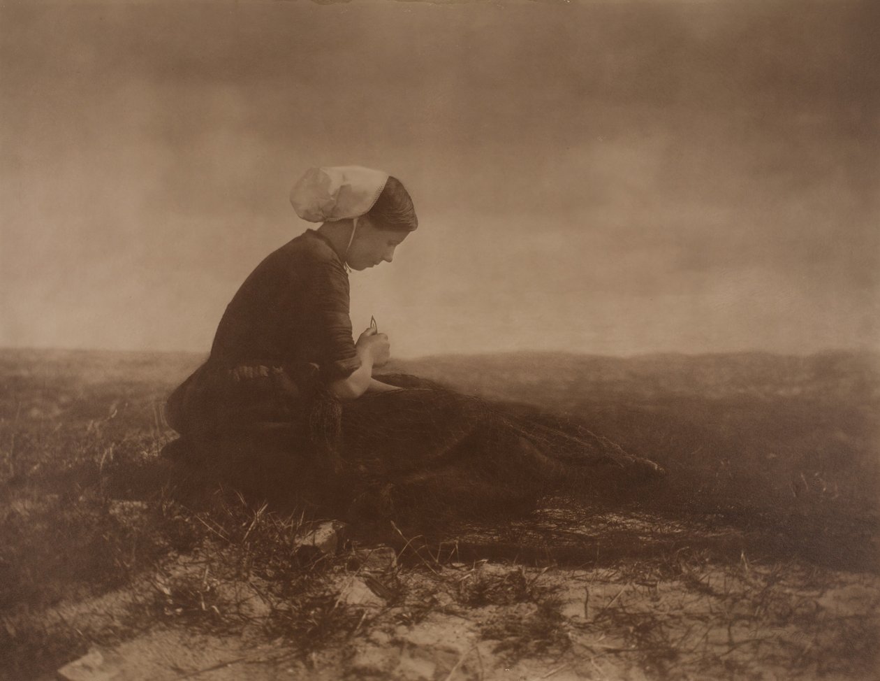 Net Mender, 1894. by Alfred Stieglitz