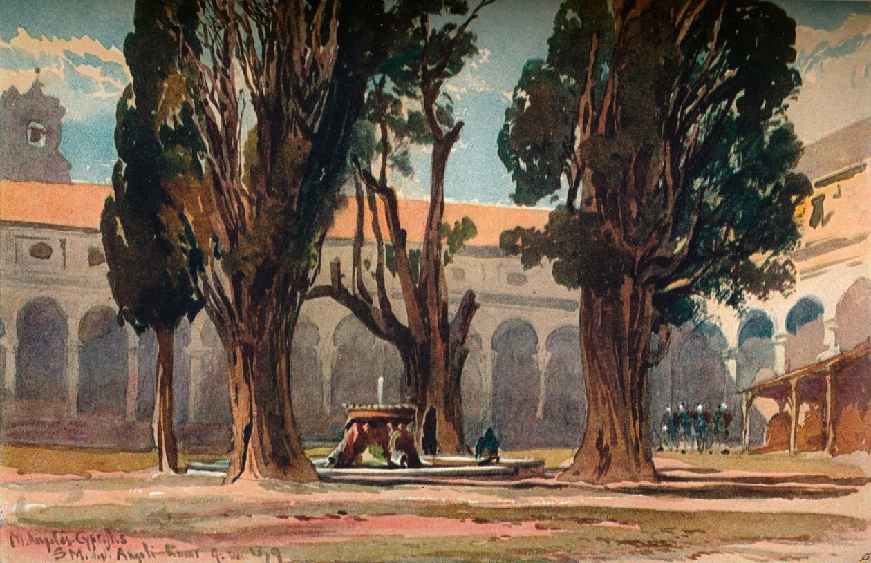 Santa Maria Degli Angeli, Roma, c1870 by Alfred Waterhouse