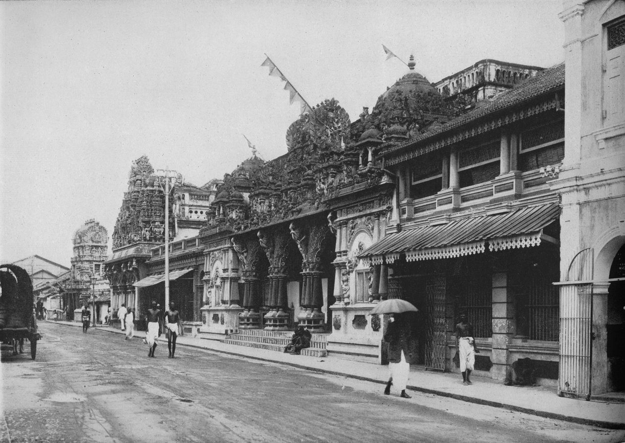 Bir Hindu Tapınağı, Pettah, Kolombo, c1890, 1910 by Alfred William Amandus Plate