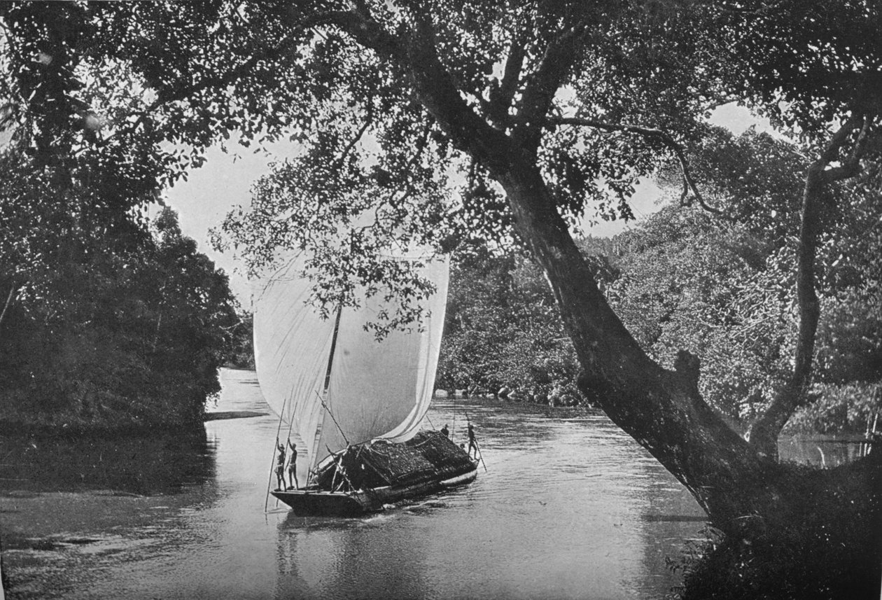 Tam Yelkenli Padda Teknesi, c1890, 1910 by Alfred William Amandus Plate