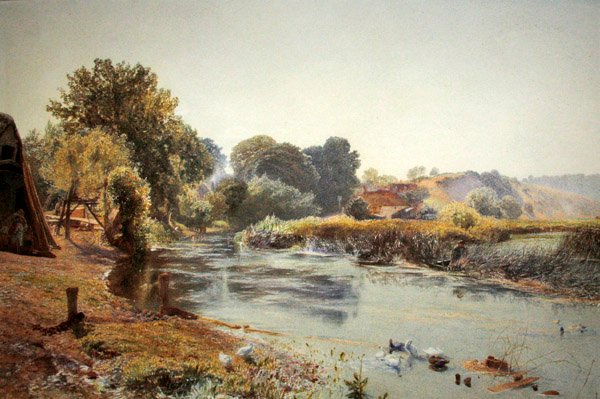 Biraz Eski İngiltere Yarı Uykuda (kağıt üzerine suluboya) by Alfred William Hunt