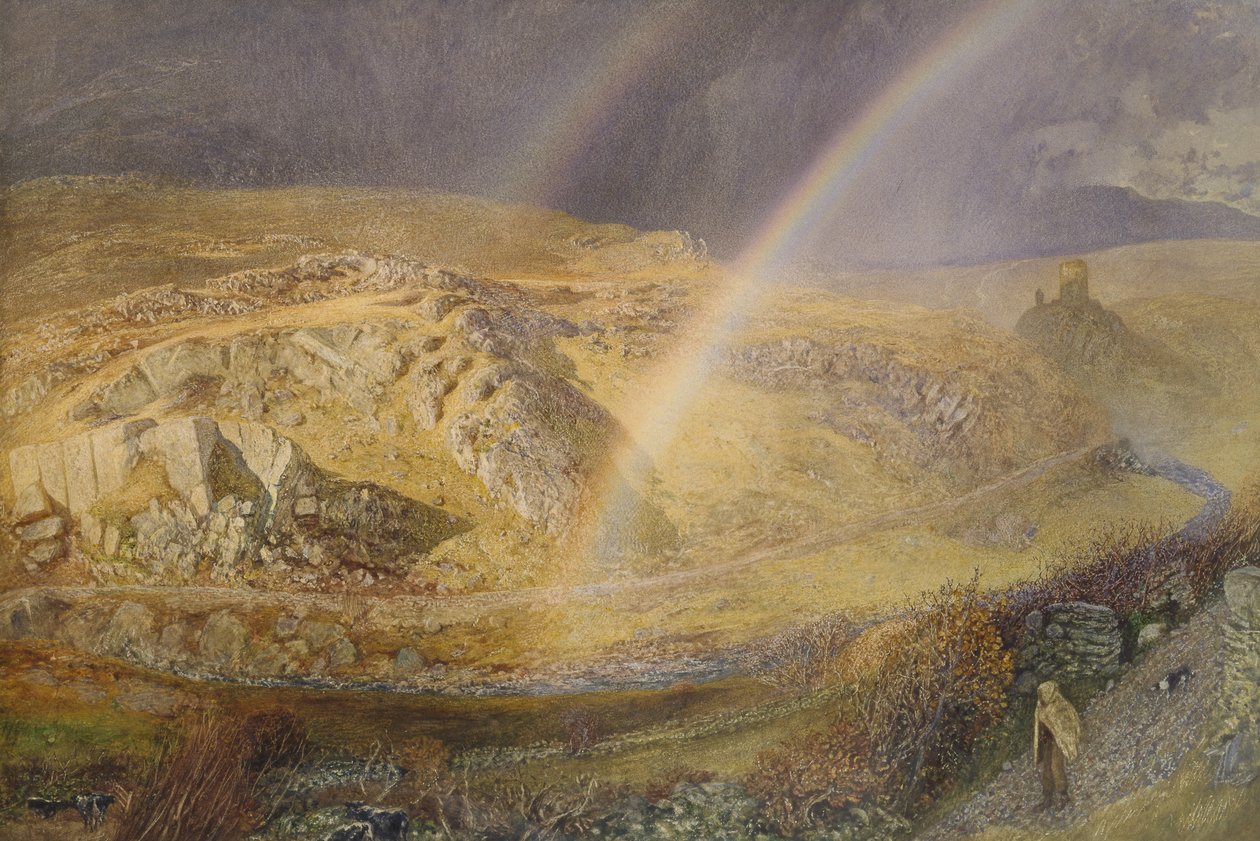 Bir Kasım Gökkuşağı, Dolwyddelan Vadisi, 11 Kasım 1866, 13:00 1866, 1866 (kağıt üzerine sulu boya) by Alfred William Hunt