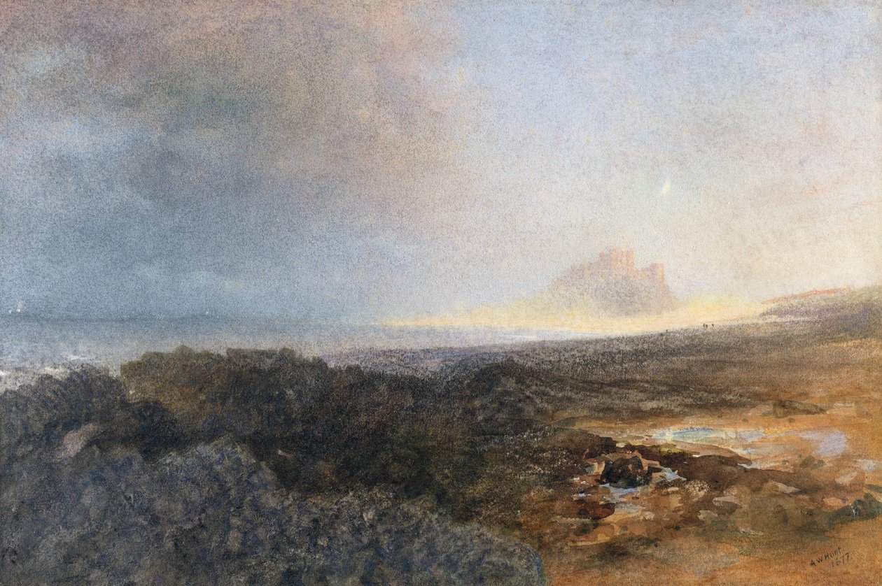Bamburgh Kalesi, Northumberland, 1877 by Alfred William Hunt