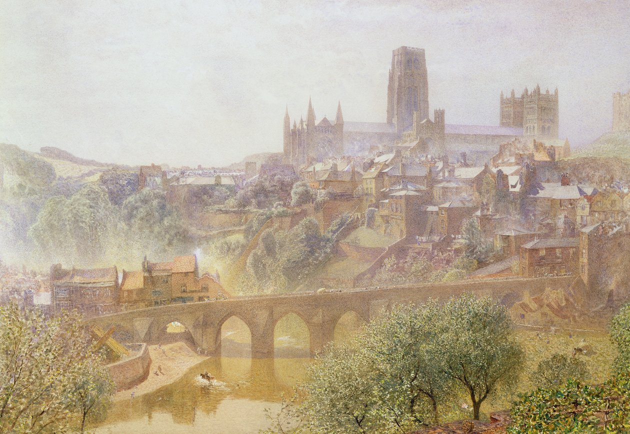 Elvet Köprüsü, Durham, 1876 by Alfred William Hunt