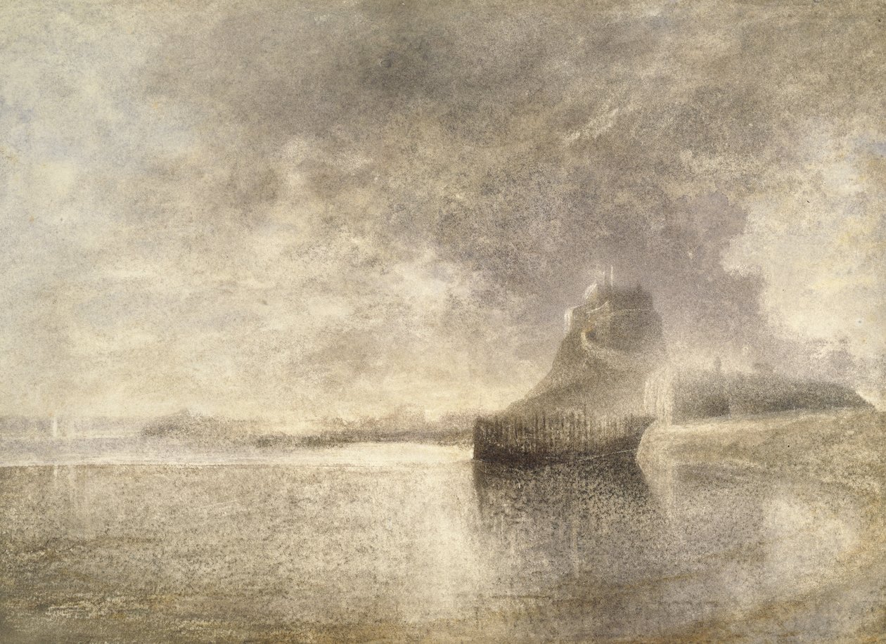 Holy Island Castle, Northumbria, c.1882-3 (kağıt üzerine sulu boya) by Alfred William Hunt