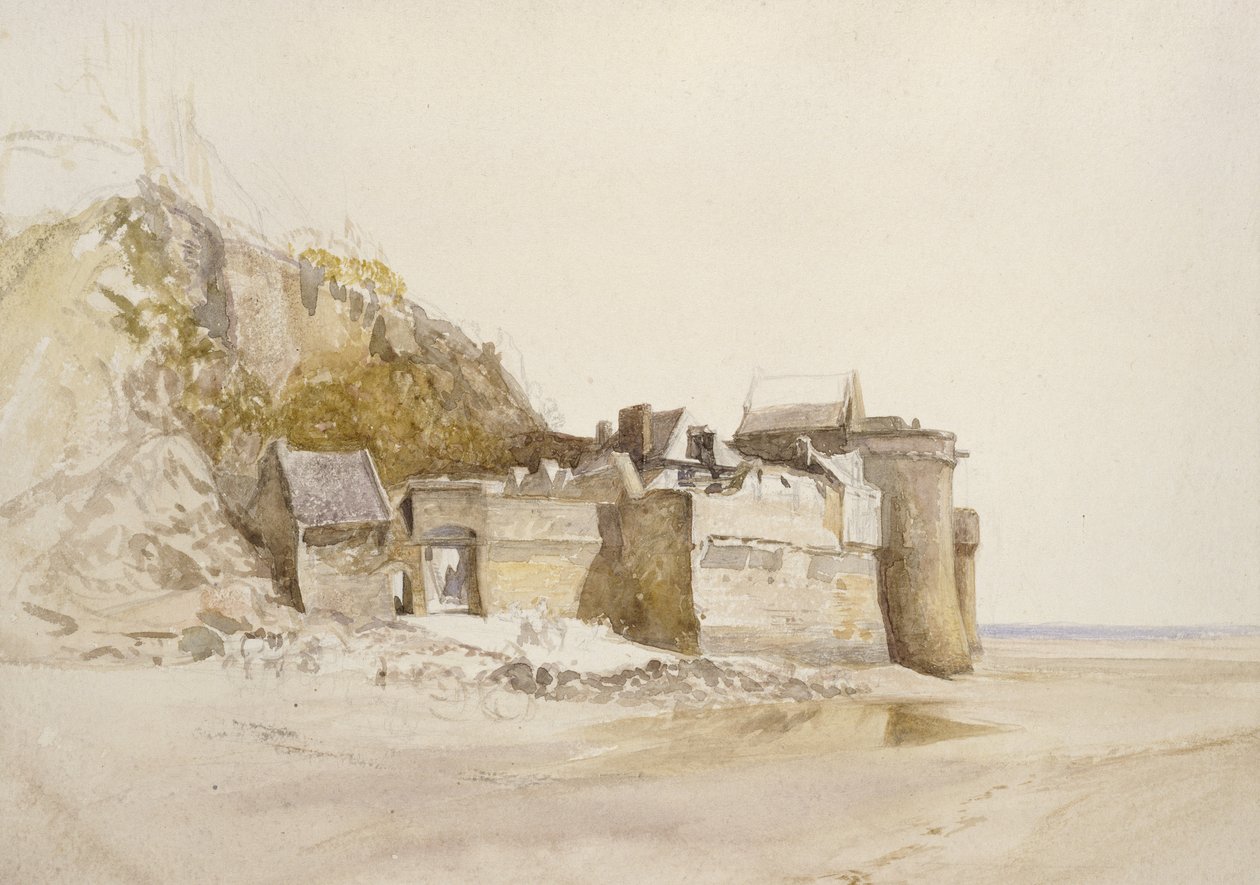 Mont St Michel: Dış Kapı, c. 1876 (kağıt üzerine sulu boya) by Alfred William Hunt