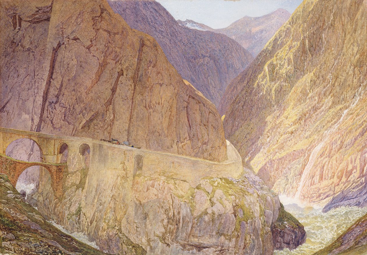 Şeytan Köprüsü - St Gothard Geçidi by Alfred William Hunt