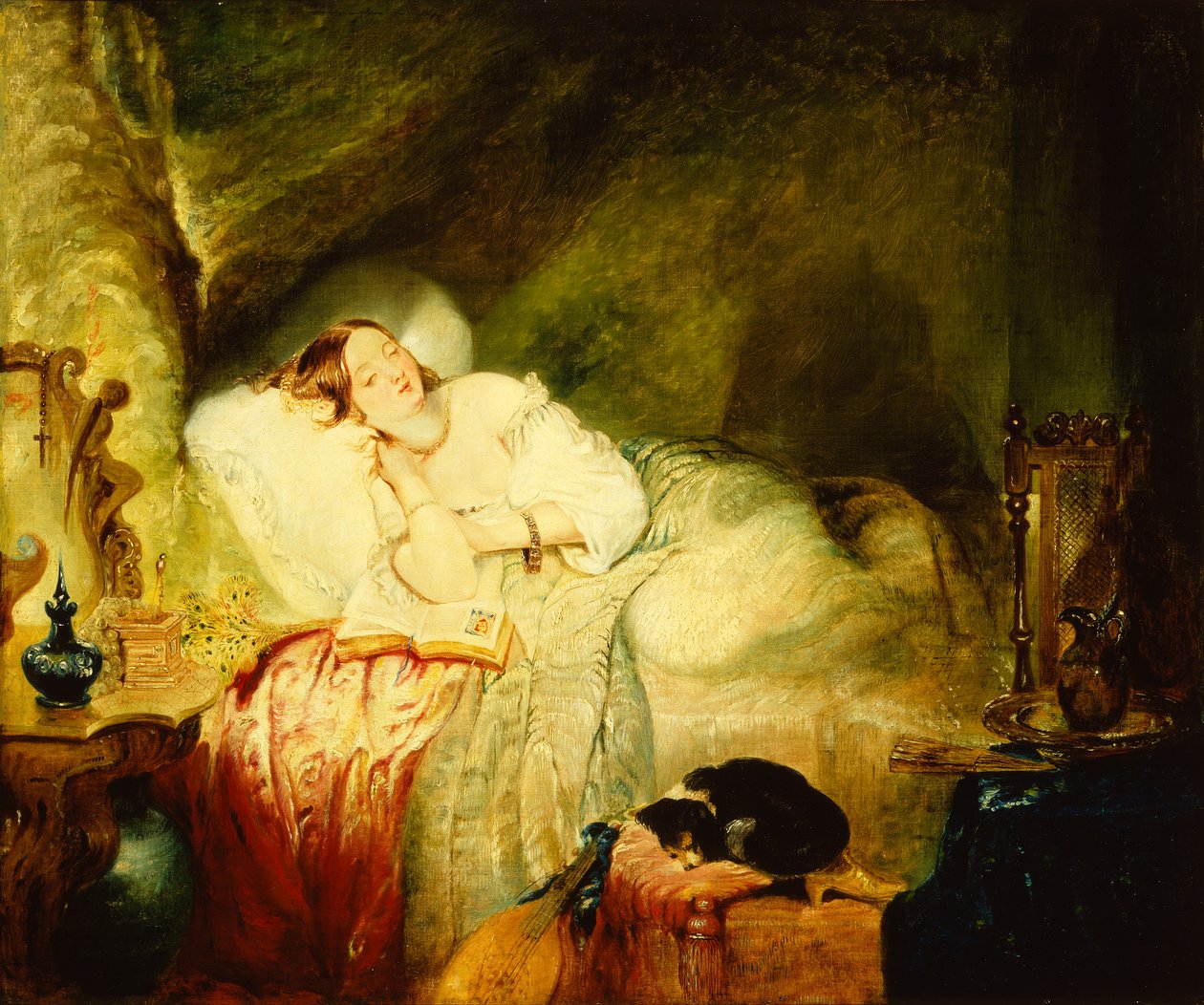 Uyuyan Güzel (gemide yağ) by Alfred Woolmer