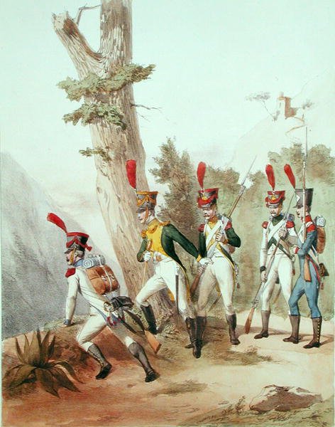 Fransız Birlikleri, Gustave David (1824-91) 1810 (litho) tarafından oyulmuş by Alfred de (after) Marbot