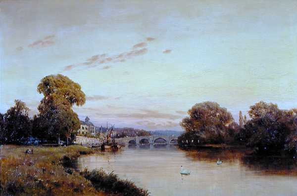 Thames üzerinde Richmond (panelde yağ) by Alfred de Breanski