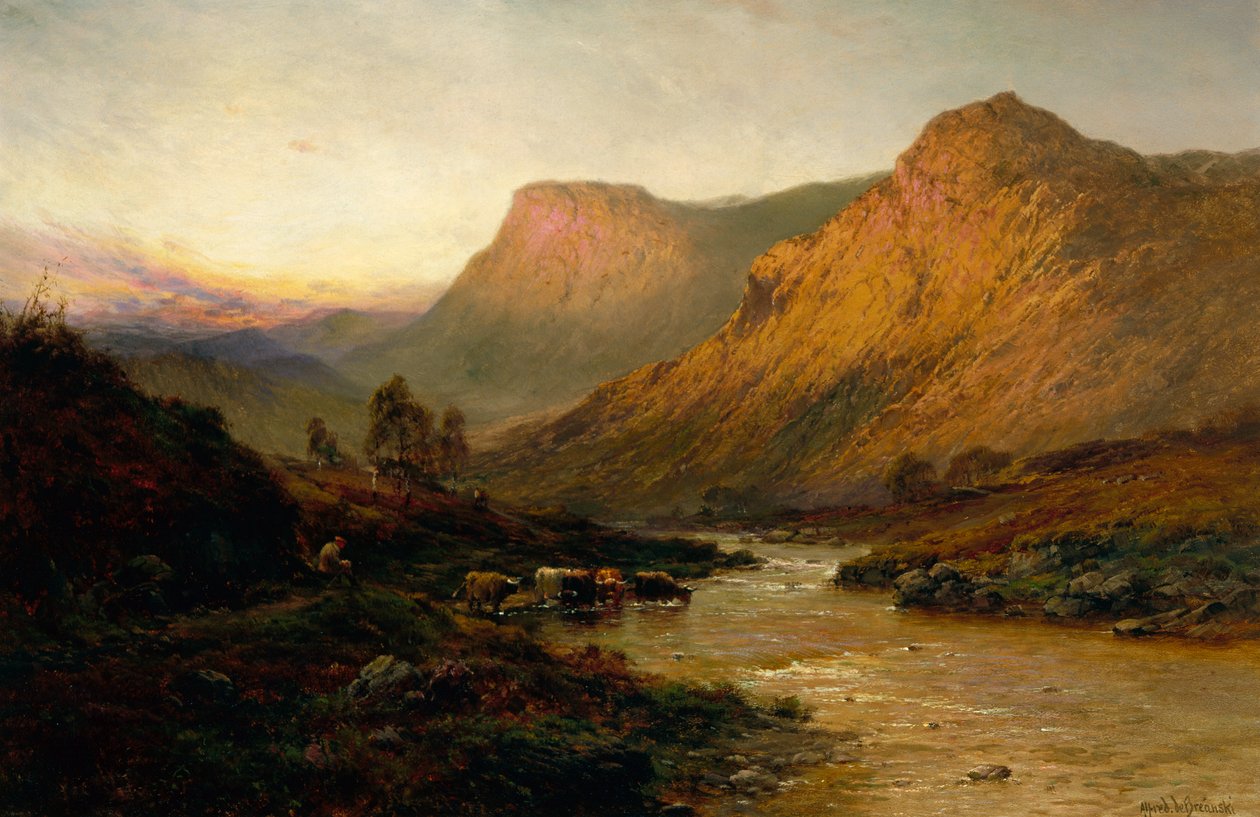 Tay Nehri (tuval üzerine yağlı boya) by Alfred de Breanski